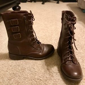 Brown combat boots!